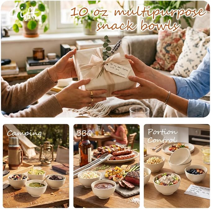 PYRMONT Wheat Straw Bowls Set of 8 Unbreakable Small Bowls 10 OZ Alternative - Image 8