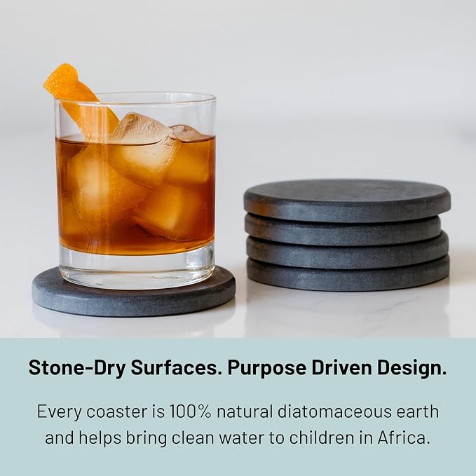 Diatomaceous Earth Coasters Set of 4 | Absorbent Stone Coasters - Image 8
