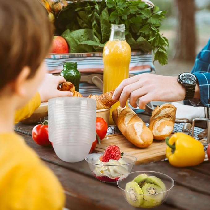 80 Pack 6 oz Clear Plastic Bowls, Disposable Salad Serving Bowls | - Image 6