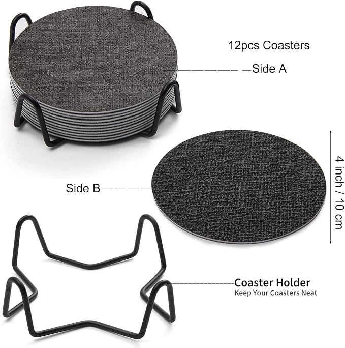 Faux Leather Drink Coasters - Image 9