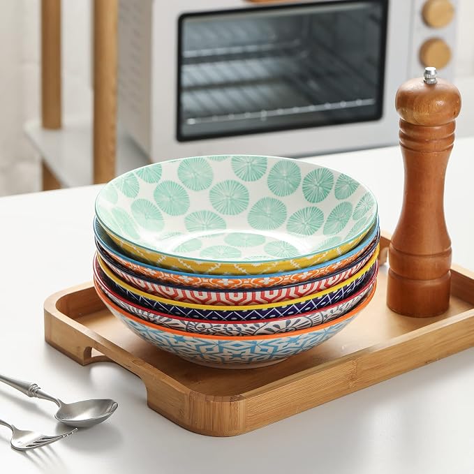 Selamica Porcelain 40oz Large Bowls 9 inch Big Pasta Salad Bowls, Microwave and - Image 7