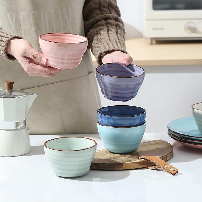 Selamica Ceramic 8oz Bouillon Cups 4 Inch Small Dessert Bowls - Image 7