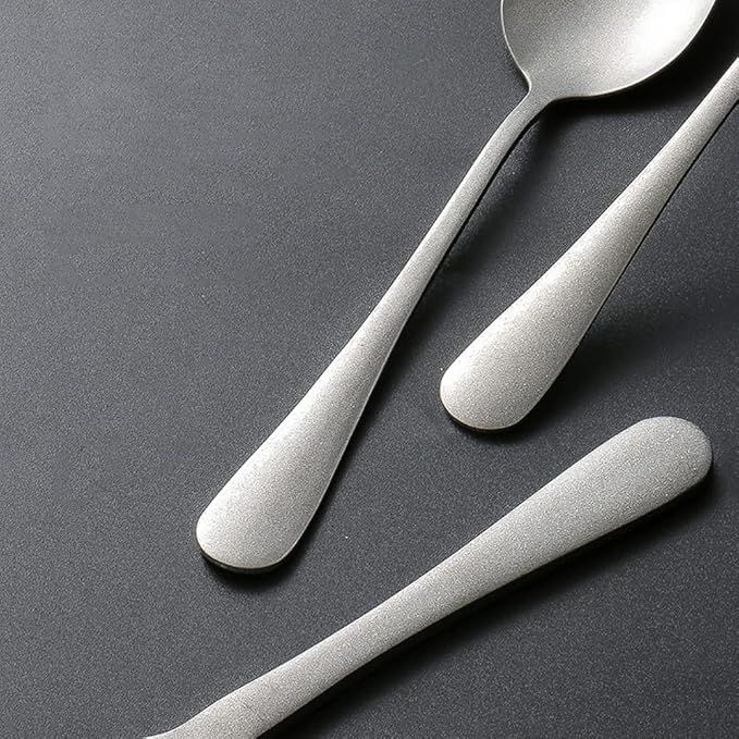 Matte Silverware Set for 10 Stainless Steel Flatware Set Vintage Style Delicate Cutlery Utensils 50 Piece Include Knives Forks and Spoons Tableware Set for Home Kitchen Wedding Restaurant
