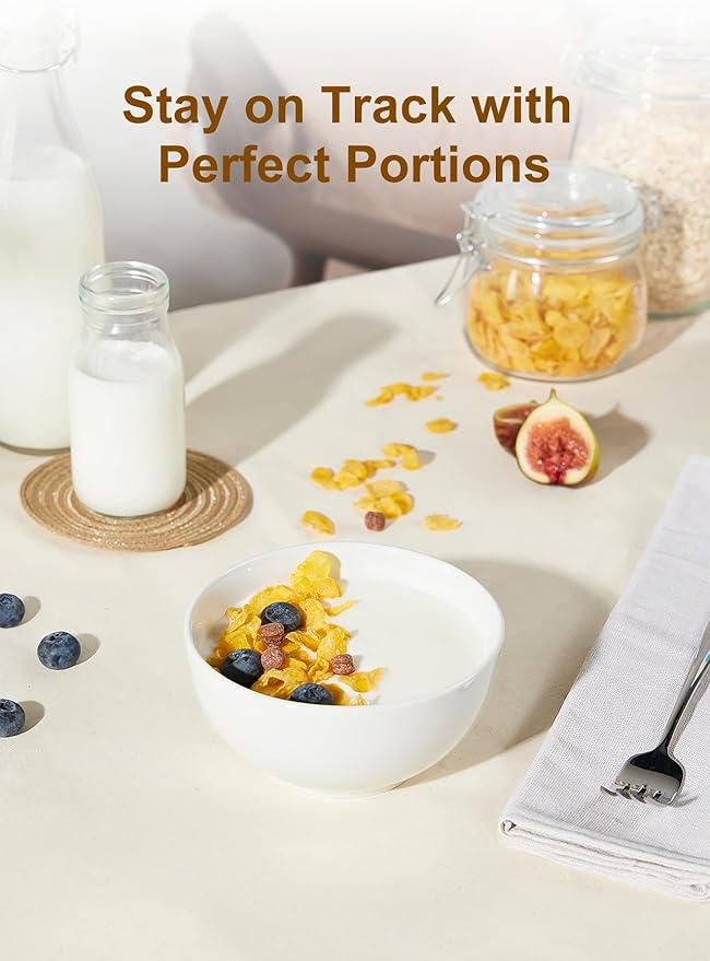 17 OZ White Ceramic Soup Bowls of 6, Cereal Bowls - Image 6