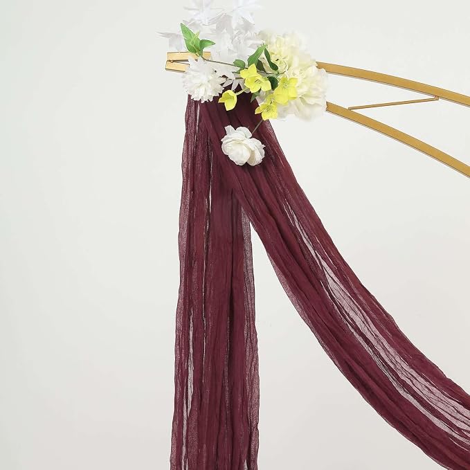 Efavormart 20ft Burgundy Gauze Cheesecloth Wedding Arch Drapery Fabric - Image 9