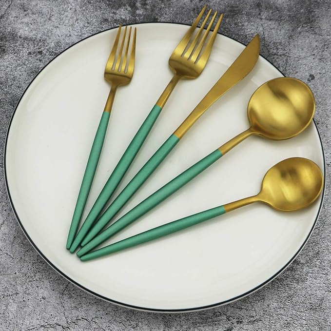 20-Piece 18/10 Stainless Steel Flatware Silverware, Luxury Dinnerware Set - Image 7