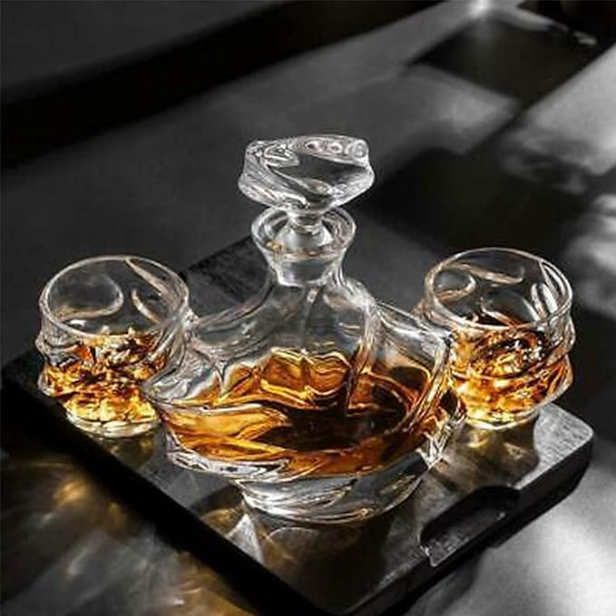 GLASKEY 12 oz Storm Japanese Whiskey Glasses Set of 4, Unique Cognac Glasses - Image 9