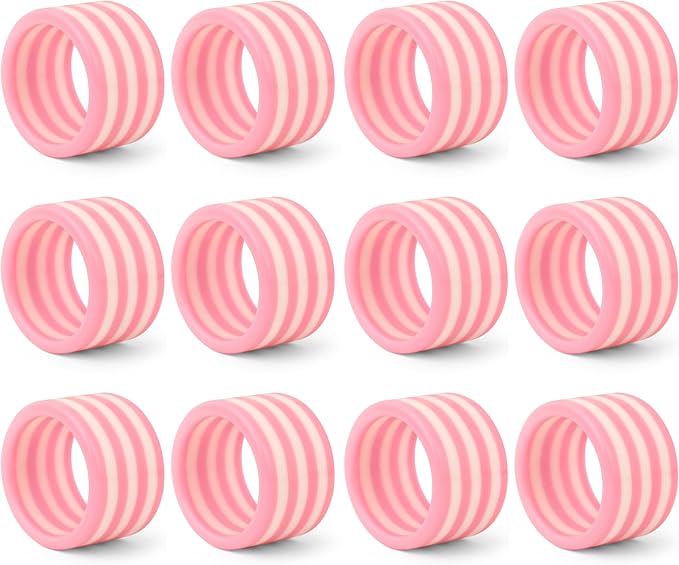 Pink Resin Napkin Rings for Weddings, elegant pink finish, cloth napkin - Image 9