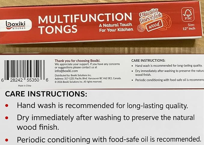 3-in-1 Kitchen Tongs & Pasta Server – 12 Inch Walnut Multifunction Tongs - Image 8
