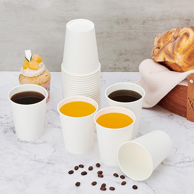 METAPRINT 100 Pack Paper Cups, 8 oz Disposable Coffee Cup, Hot Beverage - Image 9