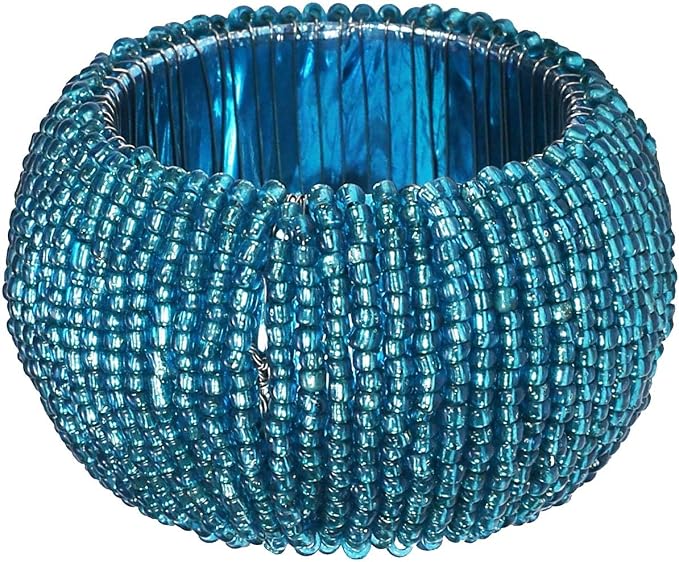 Teal Napkin Ring, Napkin Rings Set of 12, Beaded Napkin Holders, Fall Napkin - Image 7