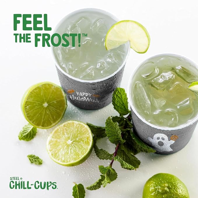 Steel Chill Cups 16 oz. Reusable Party Cups, Happy Halloween, 100% recyclable - Image 8