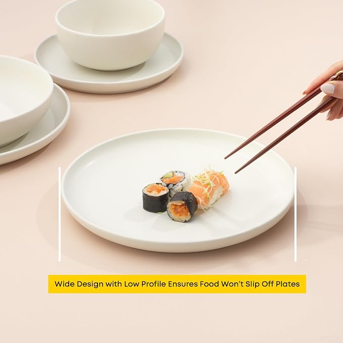 JoyJolt Mesa Stoneware Dinner Plates Set of 6, 10.5” Dish Set, Dishwasher and - Image 6