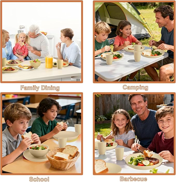 Kitchen Wheat Straw Dinnerware Sets - Image 9