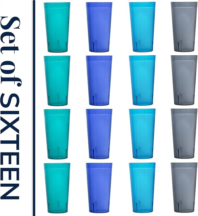 US Acrylic Cafe Plastic Reusable Tumblers 20-ounce Water Cups Coastal Colors | - Image 8