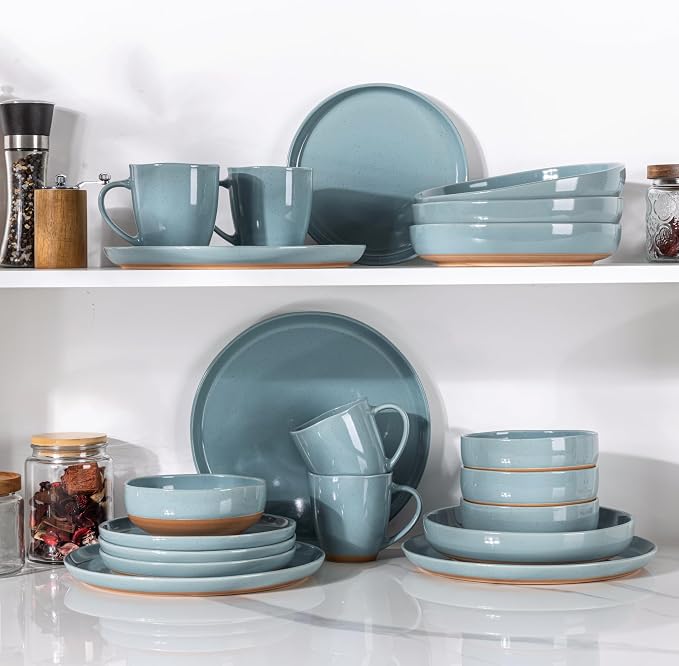 AmorArc 8.75'' Large Ceramic Pasta Bowls, 36oz Handpainted Stoneware Bowls Set - Image 8