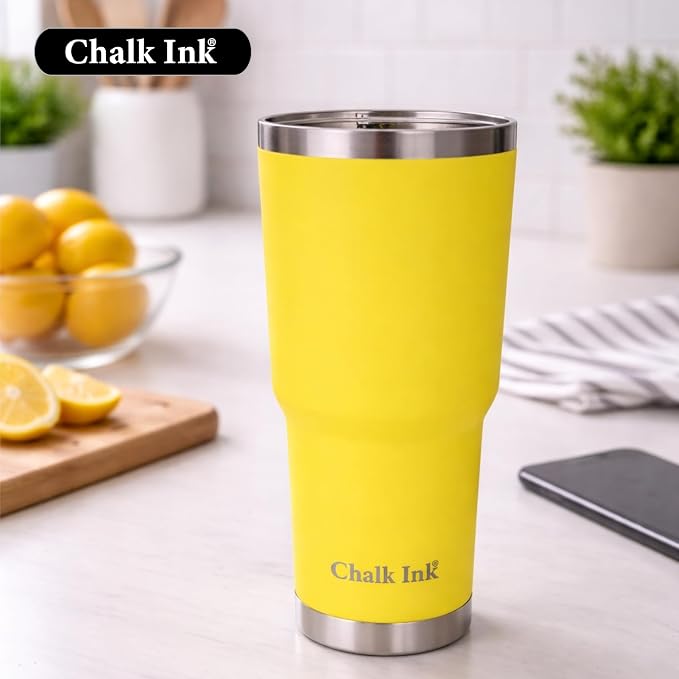 Chalk Ink 30 oz Stainless Steel Tumbler – Insulated Coffee Mug and Water Cup – - Image 4