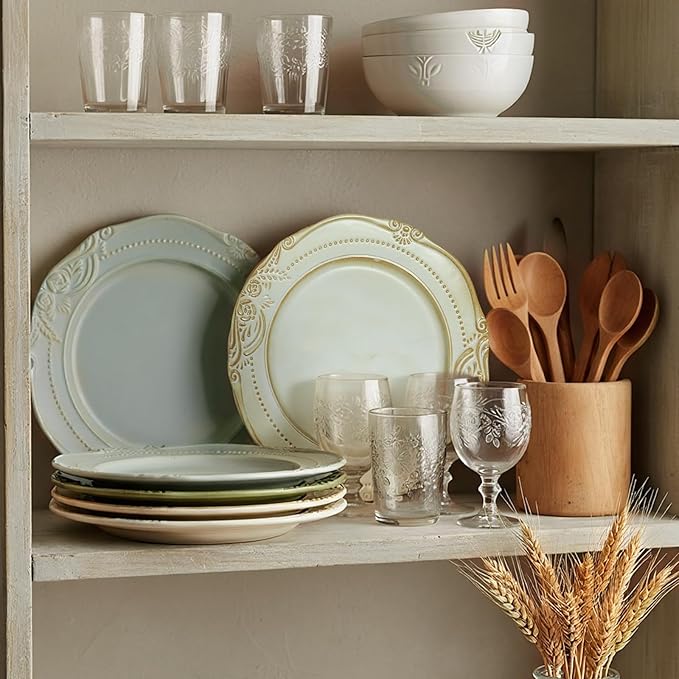 salad plates set of 4, 10.5 inch Reactive Glaze Stoneware Dinner Dish Set - Image 7
