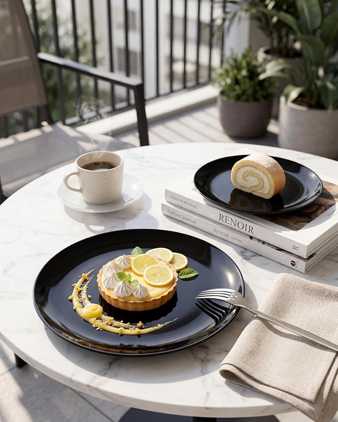 PULOTE 100PCS Black Plastic Plates Disposable - Image 8