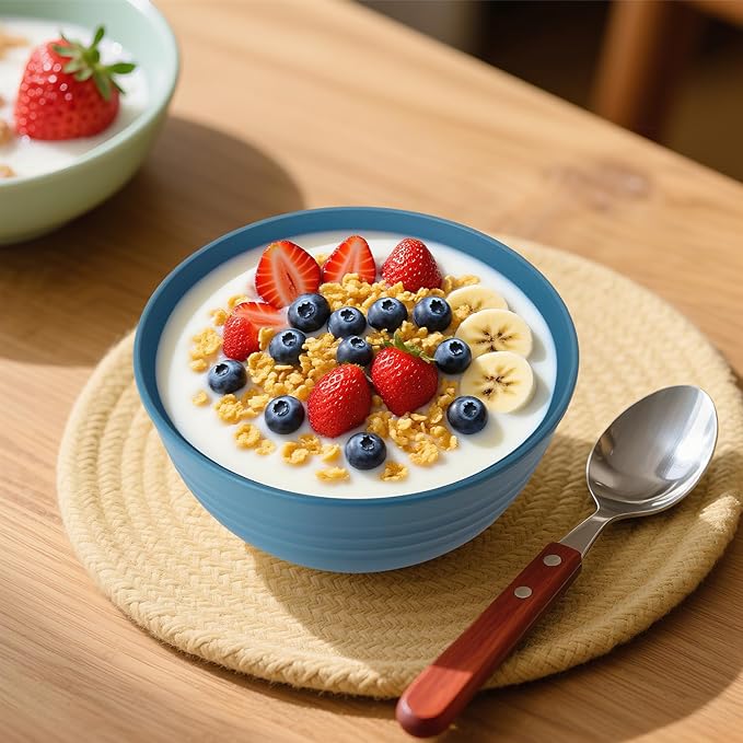 Wheat Straw Camping Bowls Sets of 6, Unbreakable 26oz Lightweight Bowls Sets - Image 7