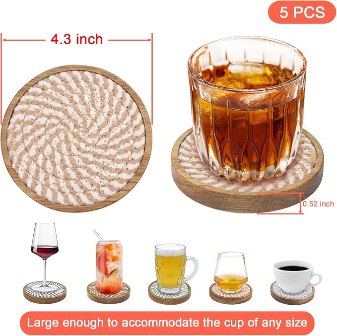Eykao 5 Pack Absorbent Coasters - Image 6