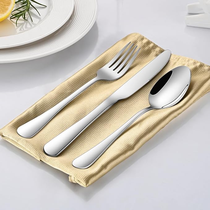 DEHOV 30 Pieces Silverware Set, Premium Stainless Steel Flatware Set Service - Image 8