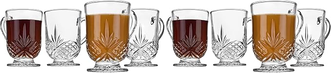Godinger Coffee Mugs, Tea or Hot Water Glass Cups by Godinger