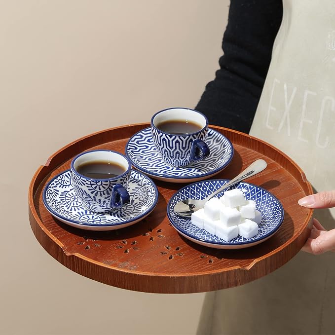 Selamica Ceramic 2 oz Espresso Cups, Small Expresso Coffee Cup Set - Image 7