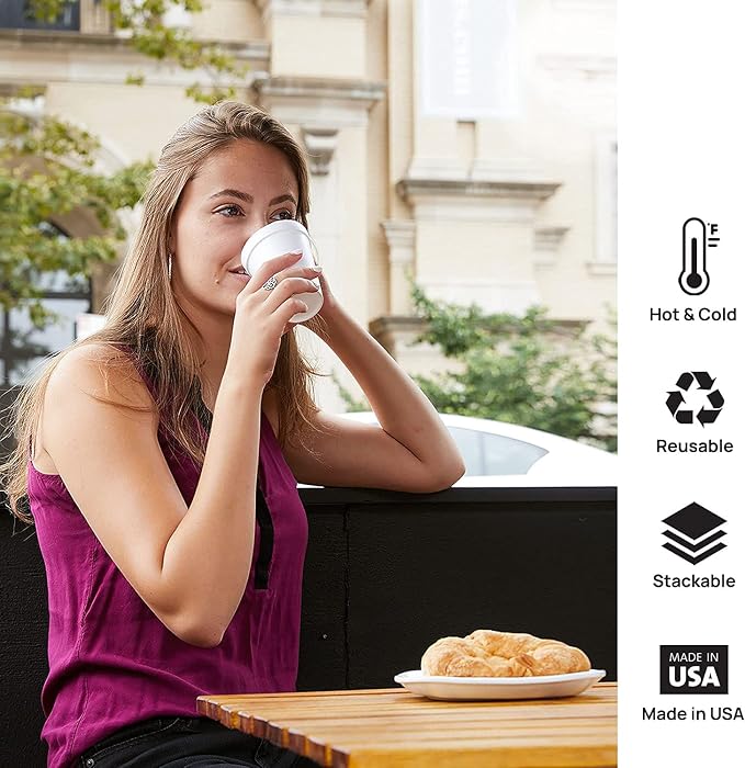Shop Square 8 Oz Disposable Foam Cups, Made in the USA, To-Go Cups - Image 7