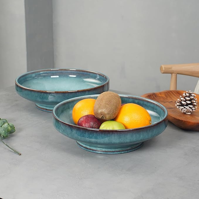 Ceramic Fruit Bowl for Kitchen Counter, Decorative Pedestal Bowl for Table - Image 6
