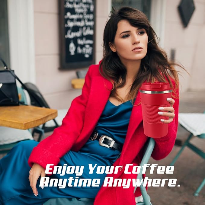 Vacuum Insulated Stainless Steel Travel Coffee Mug, Leak Proof Cup - Image 6