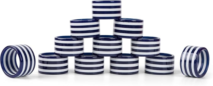 Navy Blue Epoxy Resin Napkin Rings Set of 12 | Premium epoxy resin, holiday - Image 8