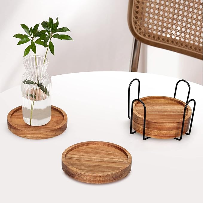Wood Coasters Set of 4 Farmhouse Outdoor Coster - Image 7