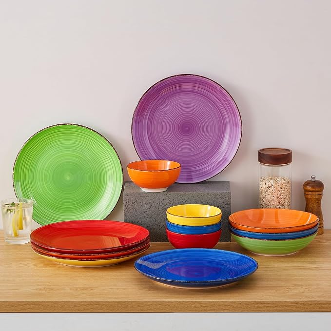 vancasso Bonita 10.5 Inch Ceramic Dinner Plates Set of 6, Warm Colors | - Image 9