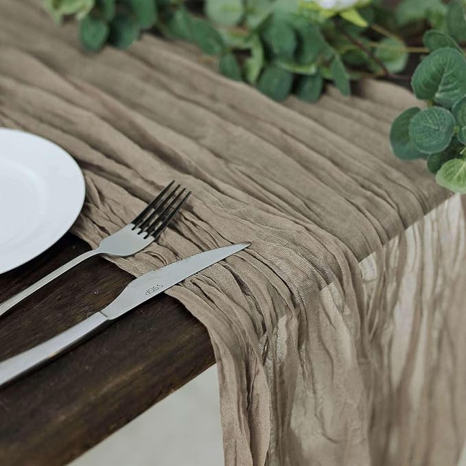 Efavormart 10ft Natural Cheesecloth Table Runner - Image 9