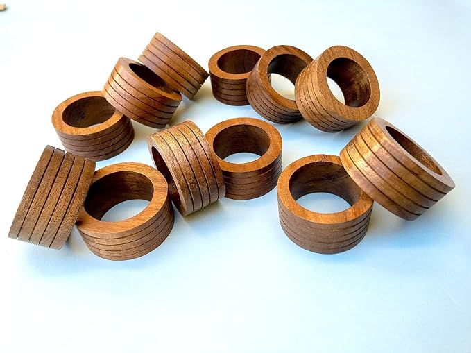 Napkin Rings, Wood Napkin Rings Napkin Holders Buckles - Image 4