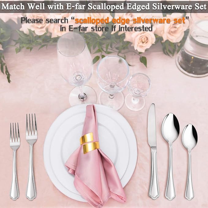 Dinner Spoons Set of 6, E-far 7.9 Inch Stainless Steel Soup Spoons Tablespoons - Image 7