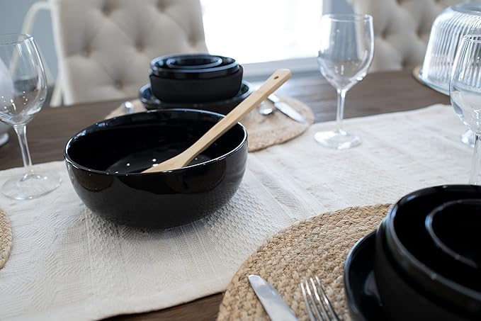 Elanze Designs Bistro Glossy Ceramic 8.5 inch Large Serving Bowls Set of 2 - Image 6