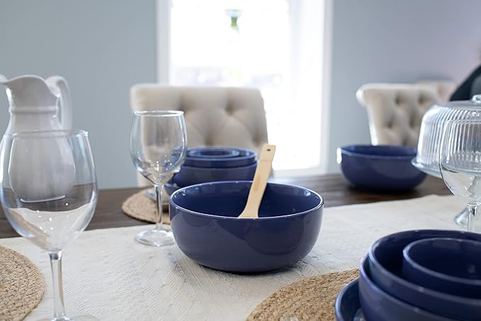 Elanze Designs Bistro Glossy Ceramic 8.5 inch Large Serving Bowls Set of 2 - Image 6