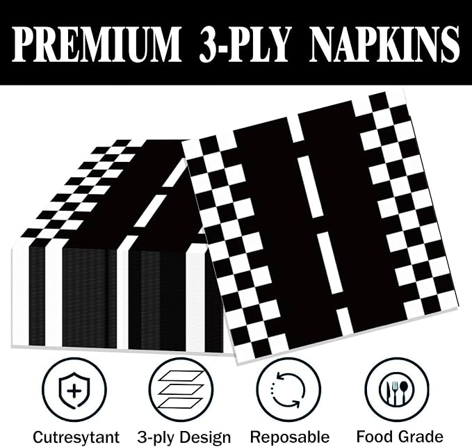 40 Pcs Race Car Party Plates and Napkins Set-9 inch Race Car Paper Dinner - Image 7