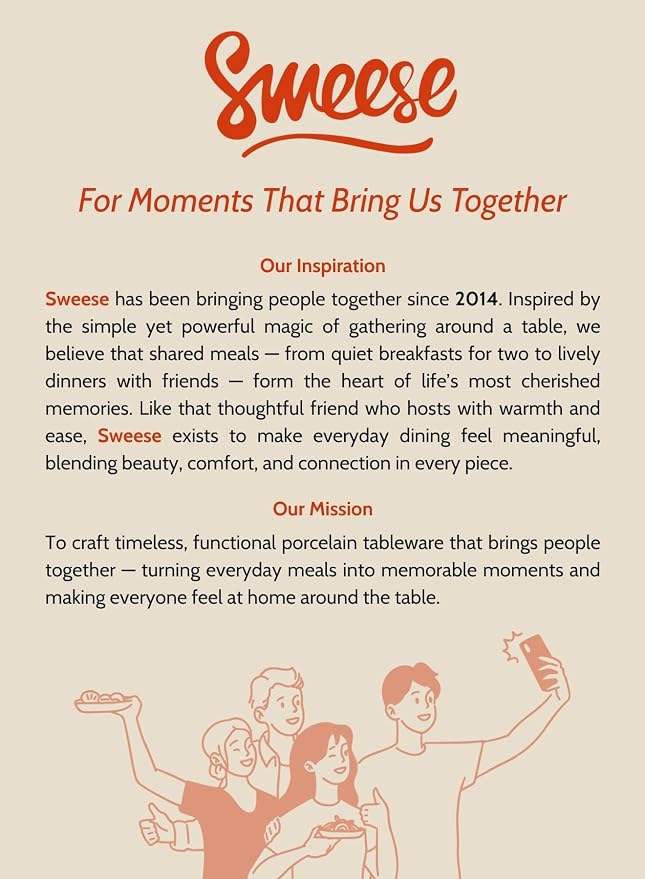 Sweese Dinner Plates, 10 Inch Round Porcelain Plates, Dish Set - Image 10