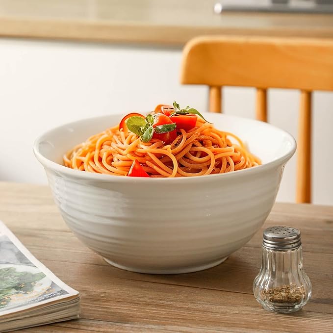 Serving Bowls Set of 2, 9 Inch Large Ceramic Mixing Bowls - Image 7