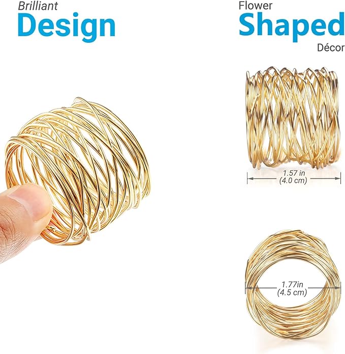 Twisted Wire Mesh Napkin Rings Holders Décor Dinner Party Wedding Christmas - Image 6