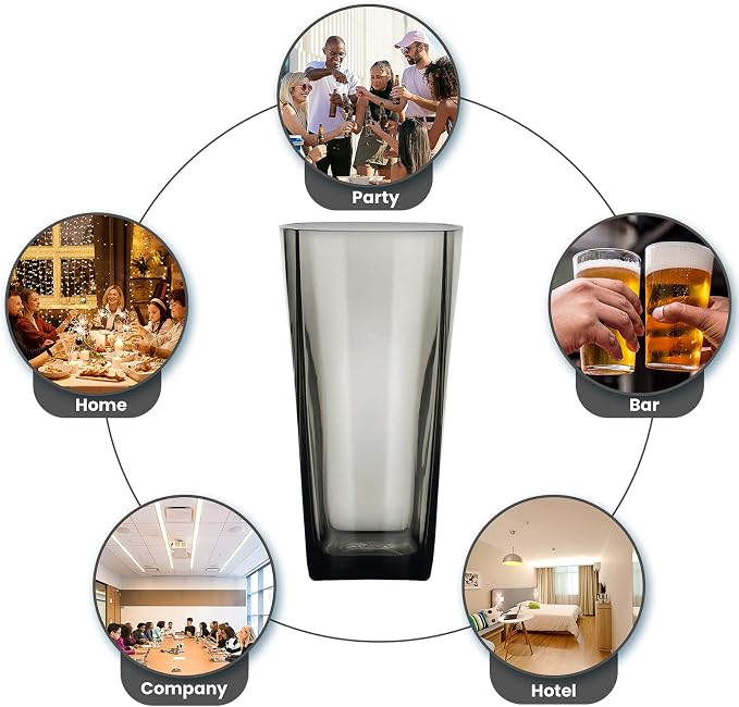 Top-spring 20 Oz Reusable Plastic Water Tumbler 6pcs Grey BPA Free | Thickened - Image 9
