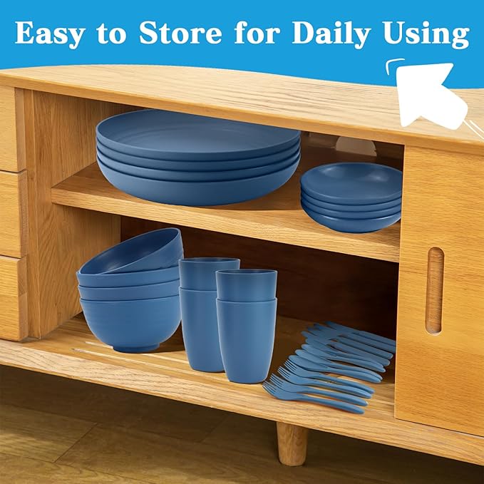 Wheat straw plates and bowls sets - Image 8