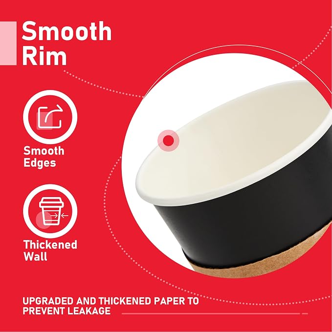 12 oz Paper Coffee Cups with Lids 100 Pack, Sleeves and Stirring Sticks - Image 9