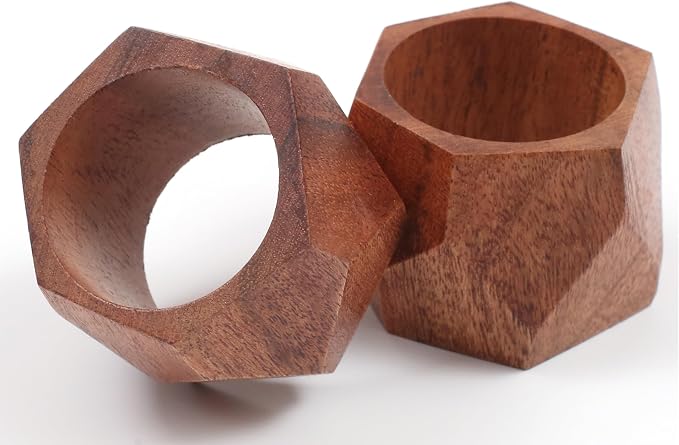 ALPHA Living HOME Wooden Napkin Rings Set of 12 - Image 8