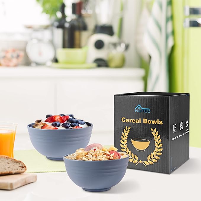 HOTEC BPA Free Unbreakable Wheat Straw Cereal Bowls - Image 7