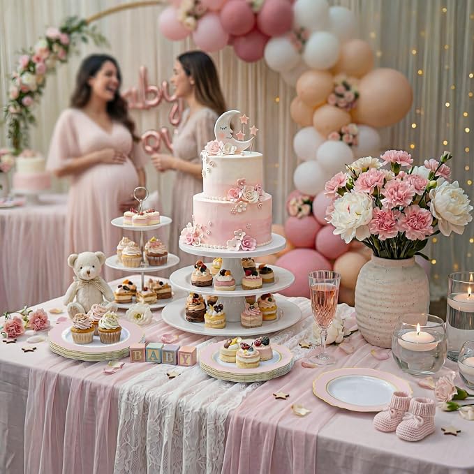 60pcs Pink Dessert Plates - Image 9