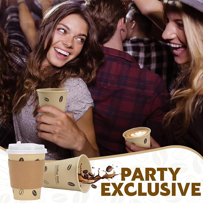 25 Pack 12 oz Disposable Cups Paper Coffee Cups - Image 7